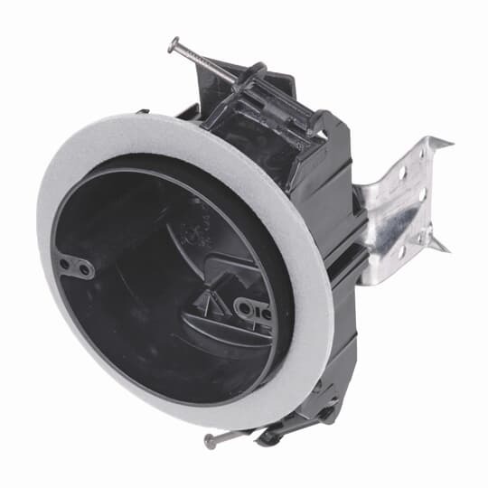 Round Fan/Fixture Vaportight Box, Volume 26 Cubic Inches, Diameter 4 Inches, Depth 2-3/4 Inches, Color Black, Polycarbonate, Mounting Means #3 Bracket
