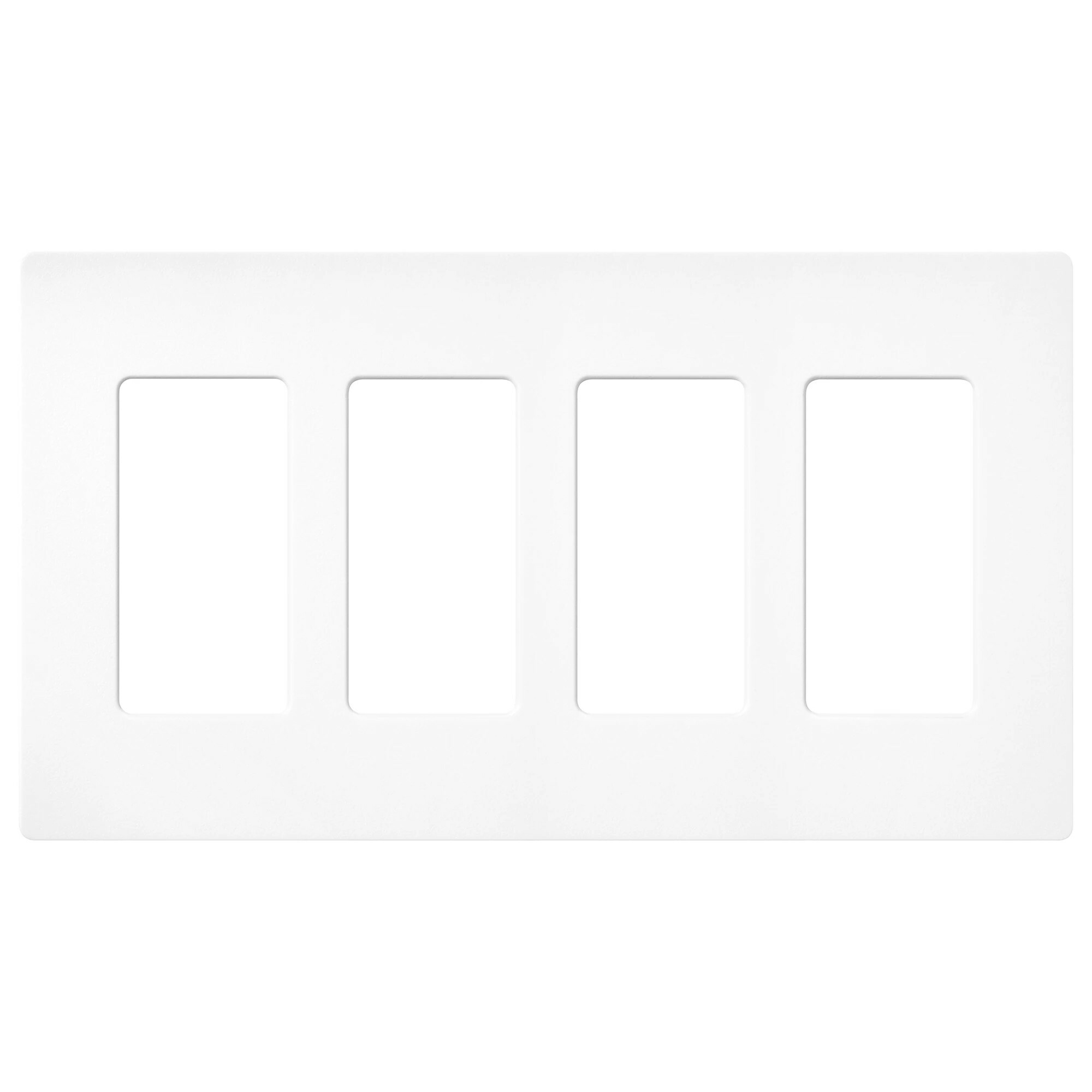 Claro Wallplate, Satin Finish, Four-gang in brilliant white