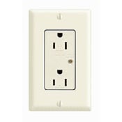 15-Amp, 125-Volt, Decora Plus Duplex Surge Suppressor Receptacle, Straight Blade, Industrial Grade, Self Grounding, Brown