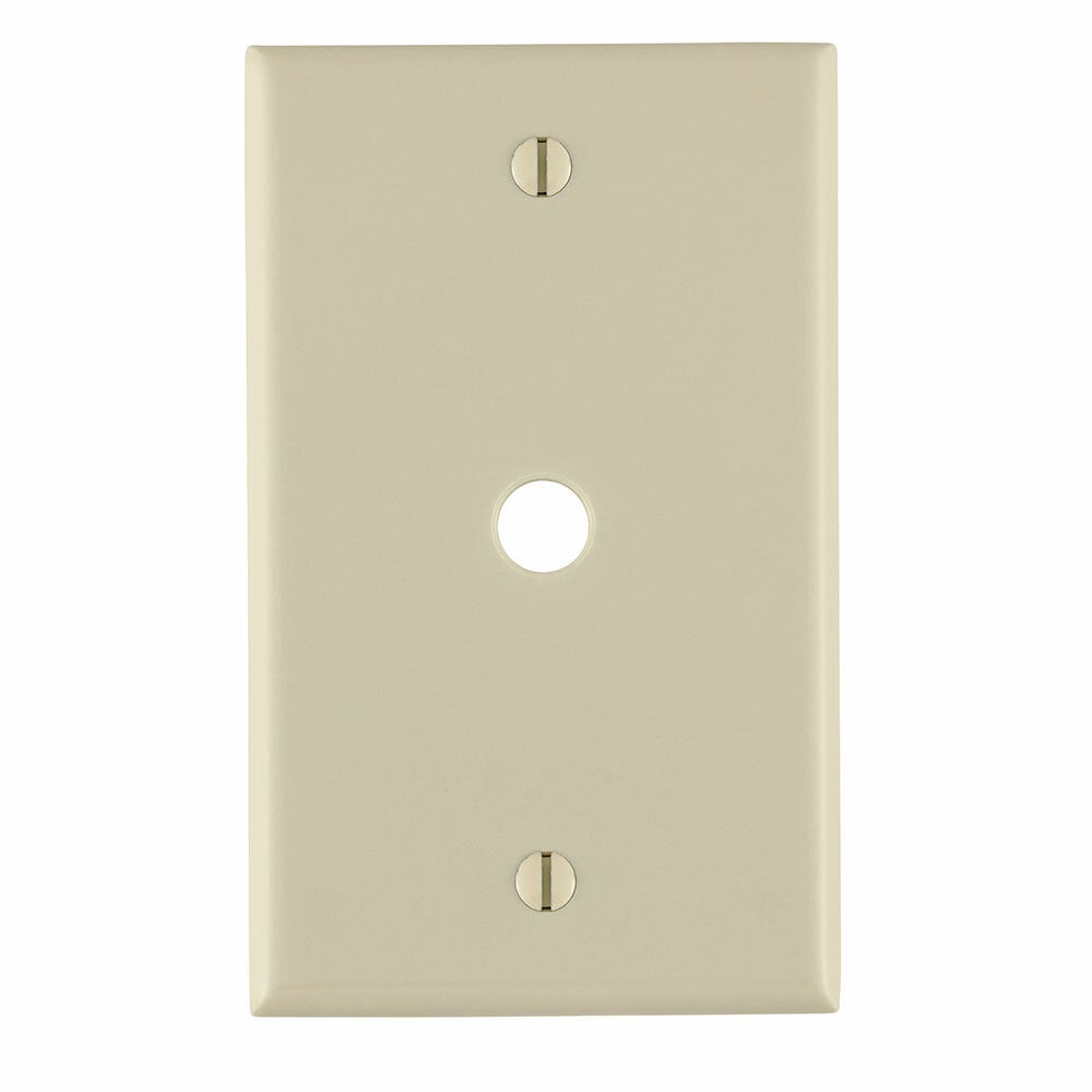 1-Gang .406 Inch Hole Device Telephone/Cable Wallplate, Standard Size, Thermoset, Box Mount, Light Almond