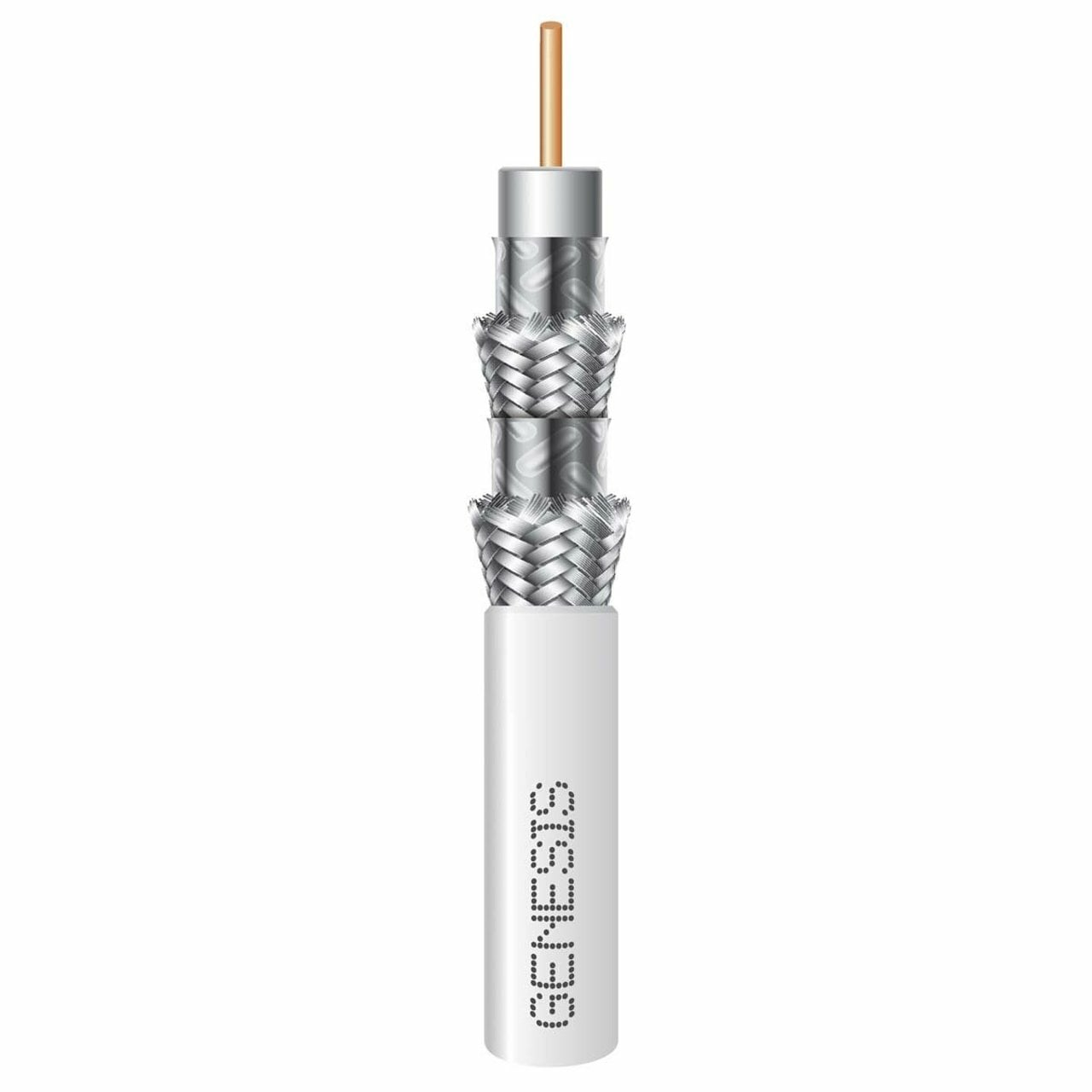 RG6 CCS QUAD-SHIELD CABLE - 1000 FT REEL - WHITE