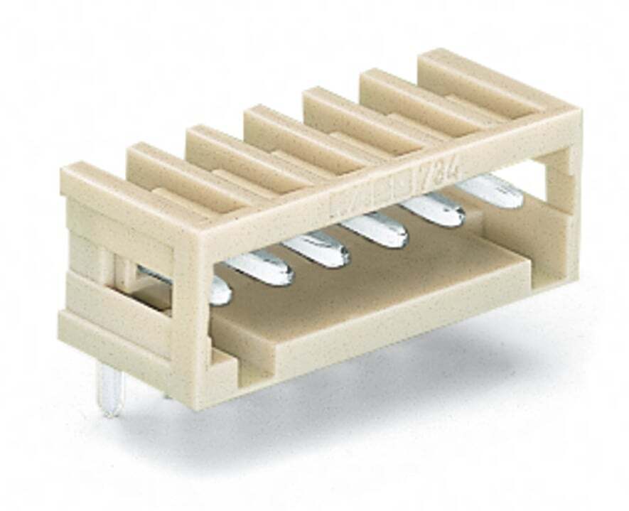 THT male header; 1.0 x 1.0 mm solder pin; angled; 100% protected against mismating; Pin spacing 3.5 mm; 6-pole; light gray