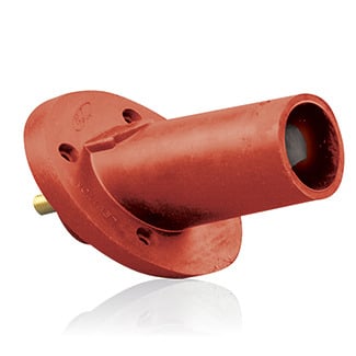 17 Series Taper Nose, Male, Panel Receptacle, 30-Degree, Threaded Stud, Red