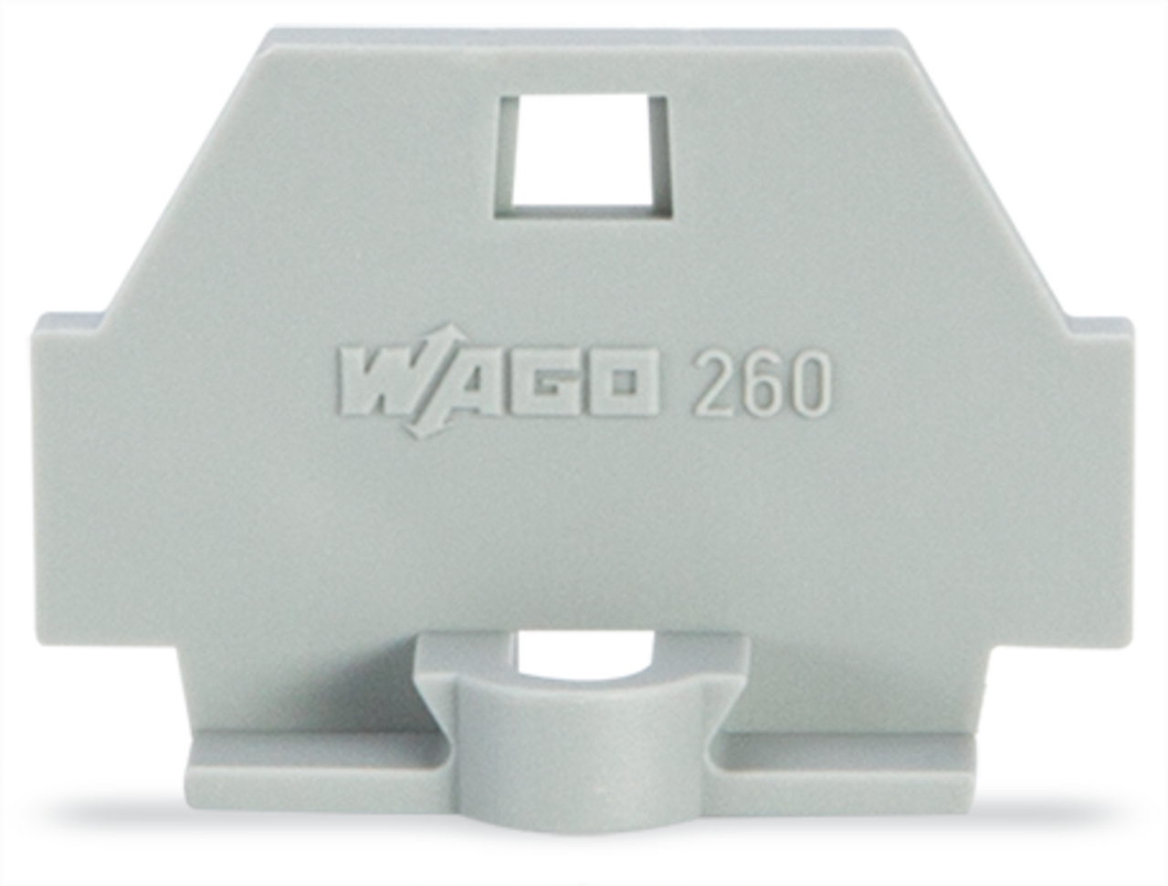End plate; with fixing flange; gray