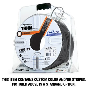 CU SSE THHN 10 AWG STR GY/YW STRIPE PULLPRO 750x2=1500CTN