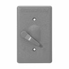 Eaton Crouse-Hinds series weatherproof toggle switch cover, Aluminum, Single-gang, Extended switch cover for use with standard switch