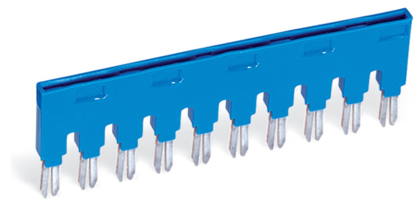 Jumper; for jumper slot; 10-way; insulated; blue