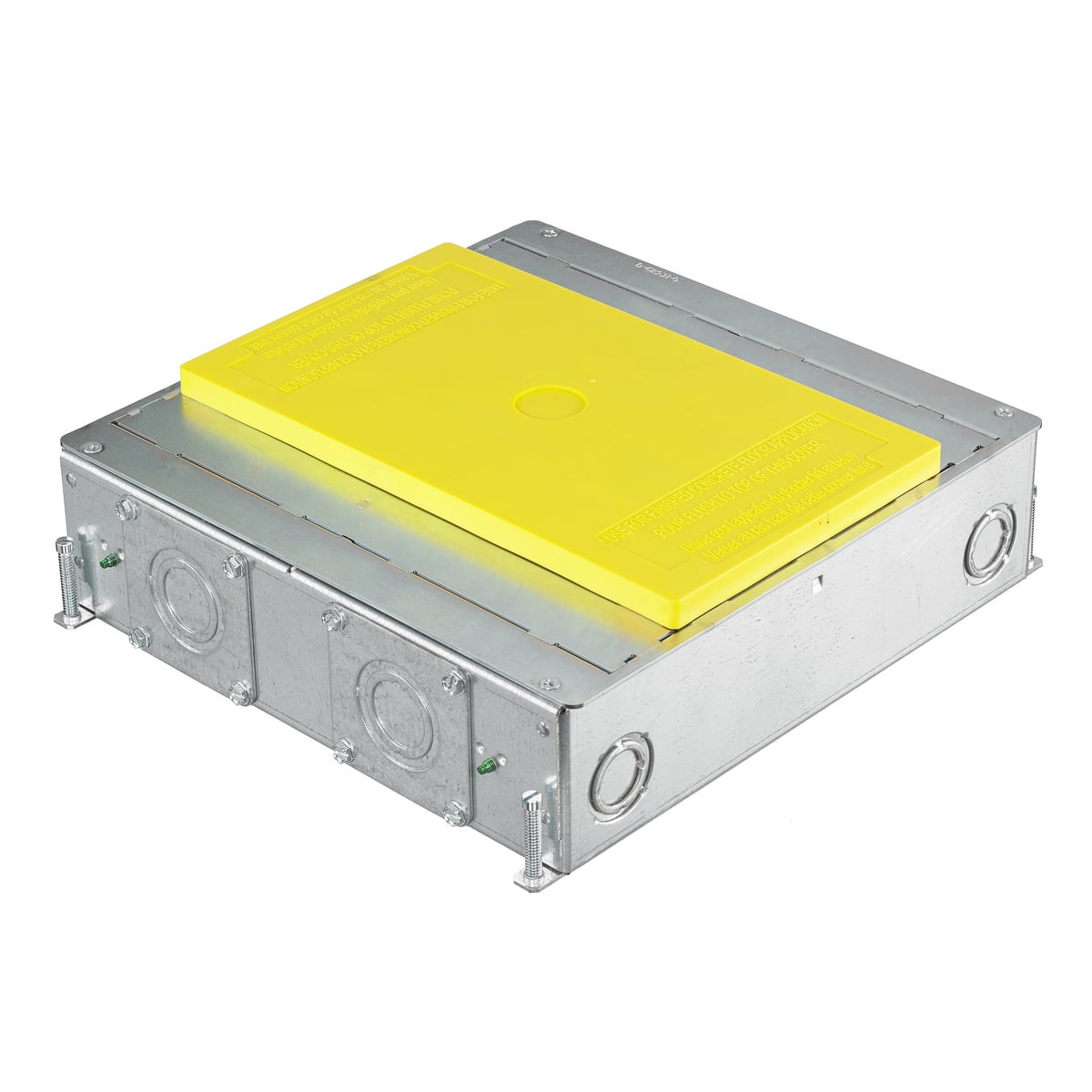 Concrete Floorboxes, Galvanized Stamped Steel Box, Recessed, 4-Gang CFB Series Box for Rectangular Covers, 3.00" Minimum Depth of Pour