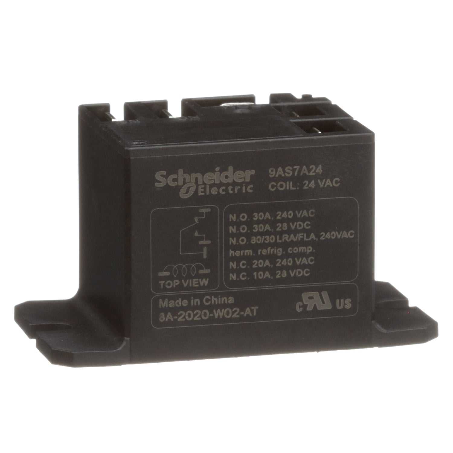 Power Relays, Harmony 9A, SPDT, 30A, flanged panel mount, sealed cover, 24V AC