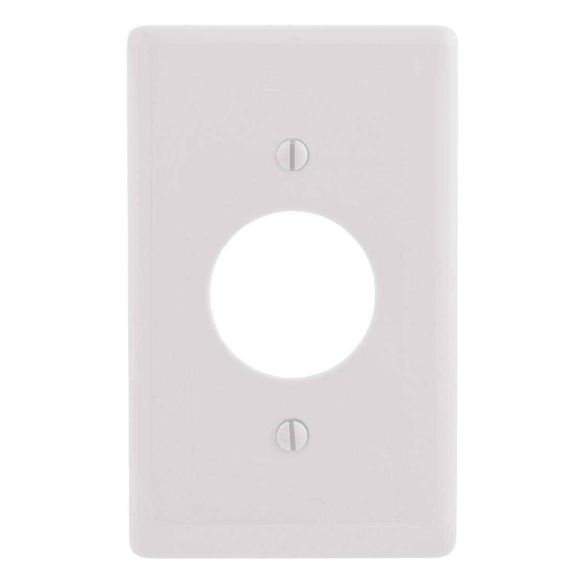 Wallplates and Box Covers, Wallplate, Nylon, Mid-Sized, 1-Gang, 1) 1.40" Opening, White