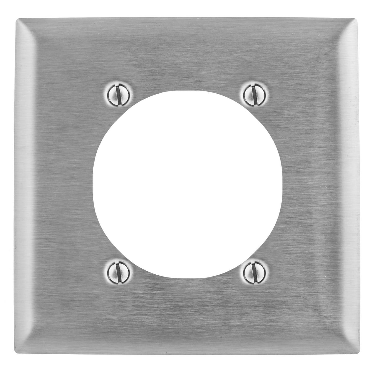 Wallplates and Boxes, Metallic Plates, 2- Gang, 1) 2.66" Opening, Standard Size, Stainless Steel