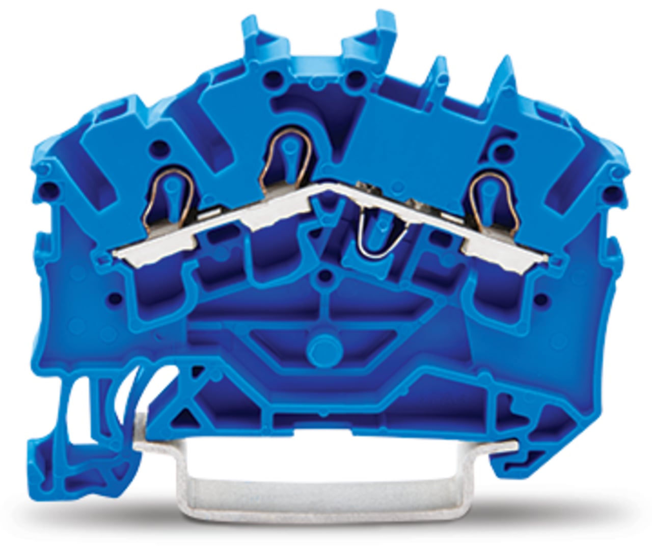 3-conductor through terminal block; 2.5 mm; for Ex e II and Ex i applications; side and center marking; for DIN-rail 35 x 15 and 35 x 7.5; Push-in CAGE CLAMP; 2,50 mm; blue