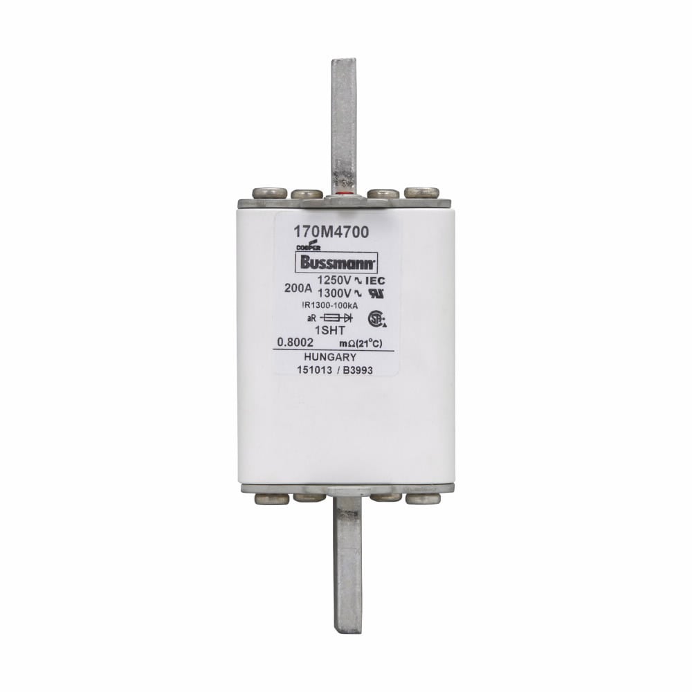 Eaton Bussmann series high speed square body fuse, 1000V (IEC), 200A, 100 kAIC, Top fuse status indicator, Fuse, Class aR