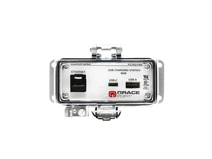 PANEL INTERFACE CONNECTOR WITH USB A & C CHARGING MODULE, RJ45, PMH, UL TYPE 4, NO OUTLET