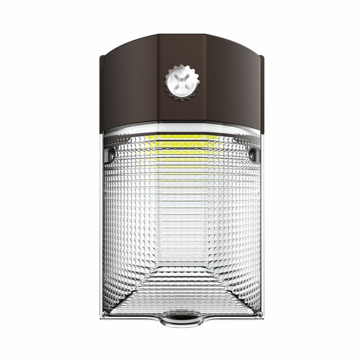 Mini LED Wall Pack, 15W, 120-277V, 3CCT Select Photocell ON/OFF, Dusk to Dawn, Bronze.