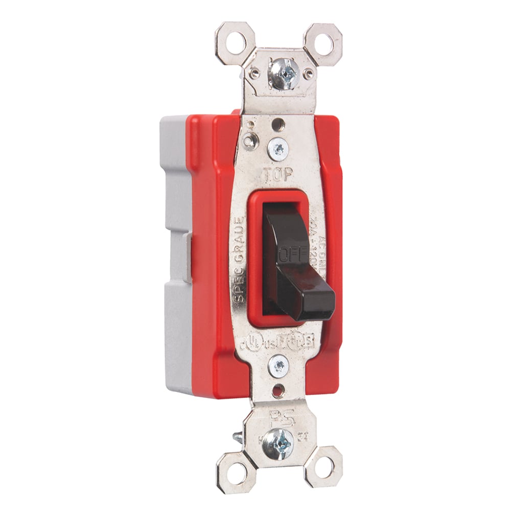PT20AC1 PlugTail Single Pole 20 Amp Toggle Switch, Brown