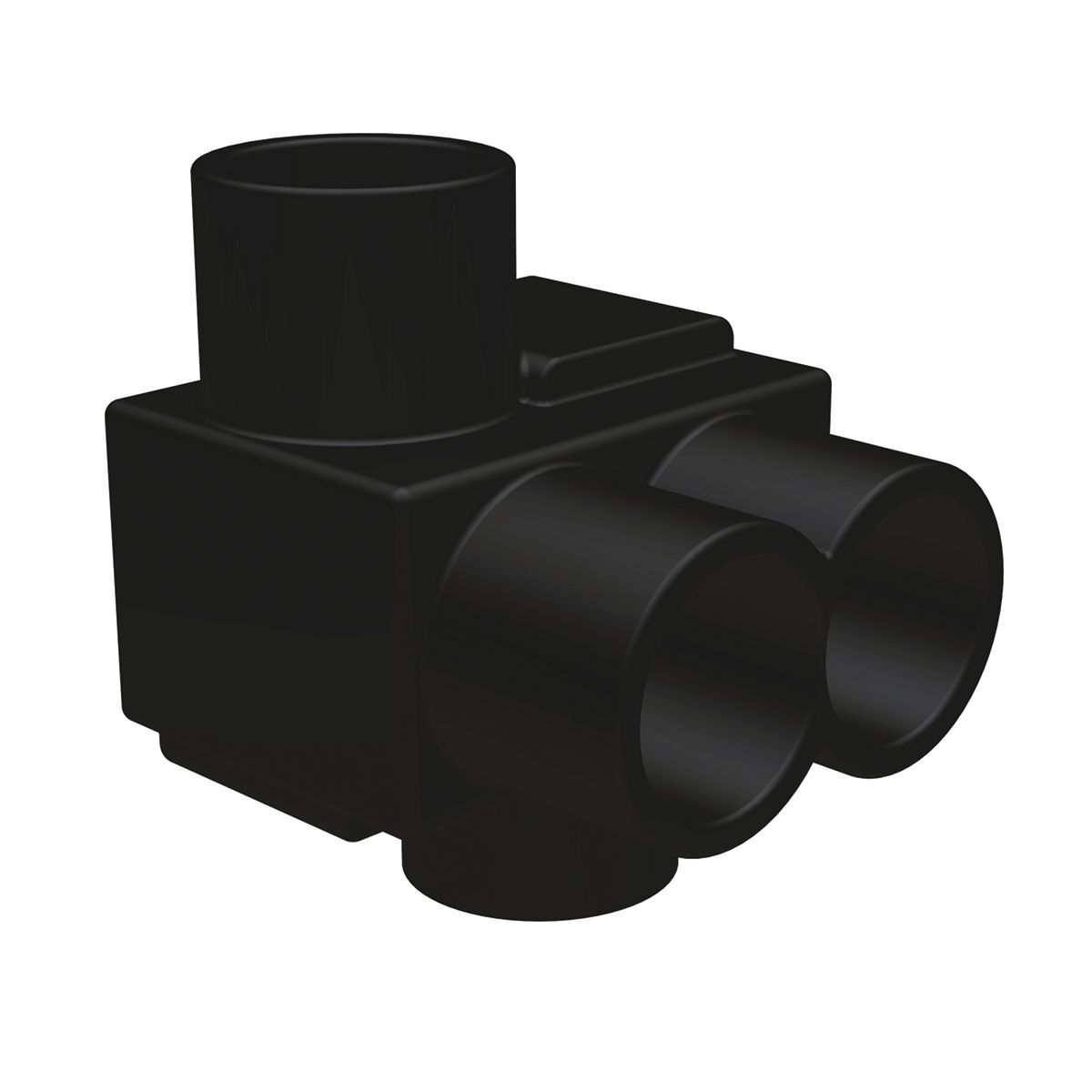 UV Black Plastisol Covered Al Distribution Connectors, Offset Entry, 2 Ports, #10 AWG- 250 Kcmil, 600 V, 5/16" Hex.