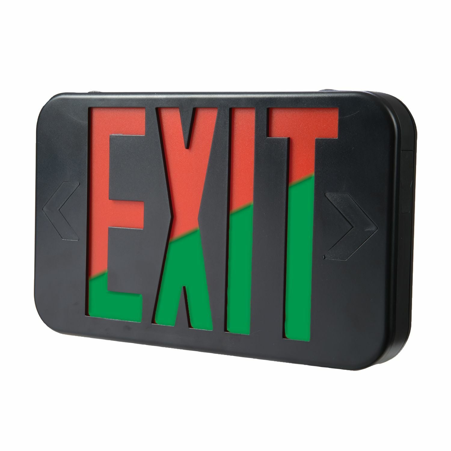 Exit Sign, Nickel Cadmium battery, Universal, Field Selectable Red or Green, Black.