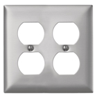 Wallplates and Boxes, Metallic Plates, 2- Gang, 2) Duplex Openings, Standard Size, Aluminum