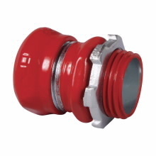 Eaton Crouse-Hinds series EMT compression connector, Red, EMT, Straight, Non-insulated, Steel, Threadless, 3/4"