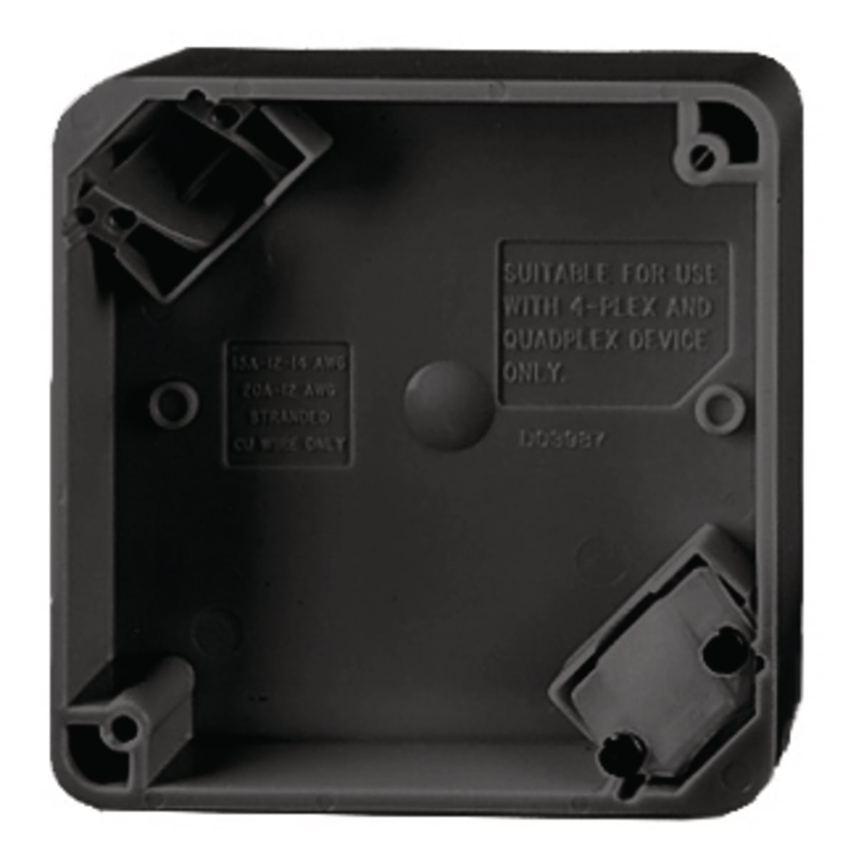 Straight Blade Devices, Accessories, 4-Plex Portable Box,4" square box, Black, Single Pack