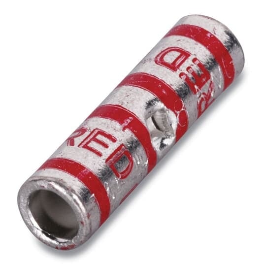 Copper Two-Way Splice Connector, Standard Barrel, Max 35kV, Wire Size 2 AWG, Tin Plated, Die Code 33, Die Color Code Brown