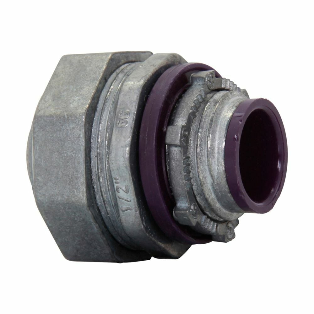 Eaton Crouse-Hinds series liquidtight connector, FMC, Straight, Insulated, Zinc die cast, 3-1/2"