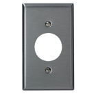 1-Gang, Single 1.406-Inch Hole Device Receptacle Wallplate, Standard Size, Device Mount, Stainless Steel