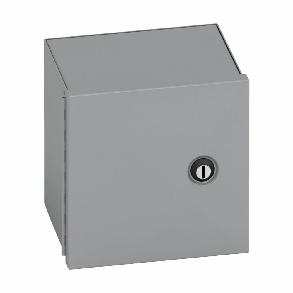 Eaton B-Line series Type 1 panel enclosures, 14" height, 8" length, 12" width, NEMA 1, Hinged cover, 1 enclosure, Wall mount, Small single door, Keyhole slots, Carbon steel