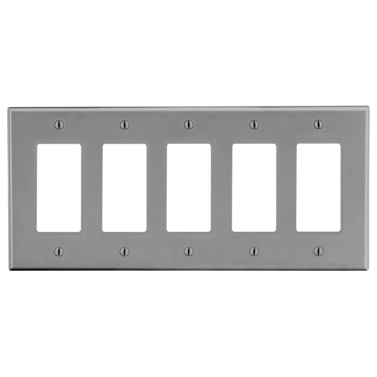 Wallplate, 5-Gang, 5) Decorator, Gray
