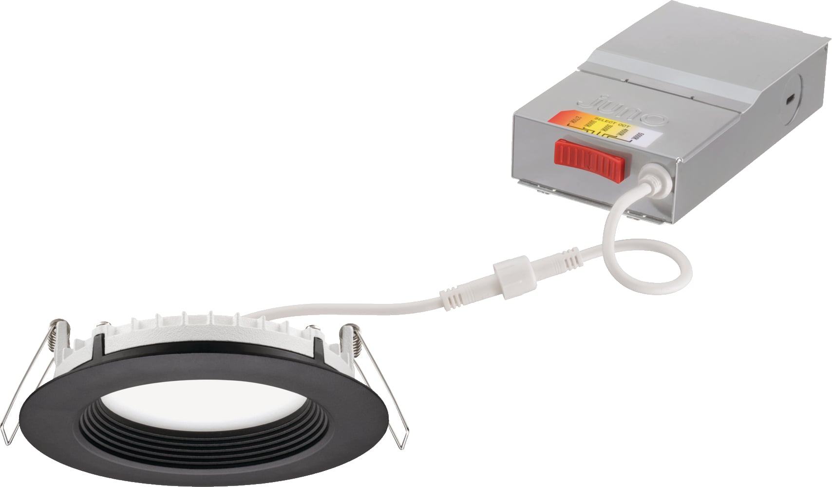 The Wafer LED Downlights with Switchable White technology provides high-quality light output and efficiency and features a switch for easy color temperature adjustment while eliminating the need for recessed housings.