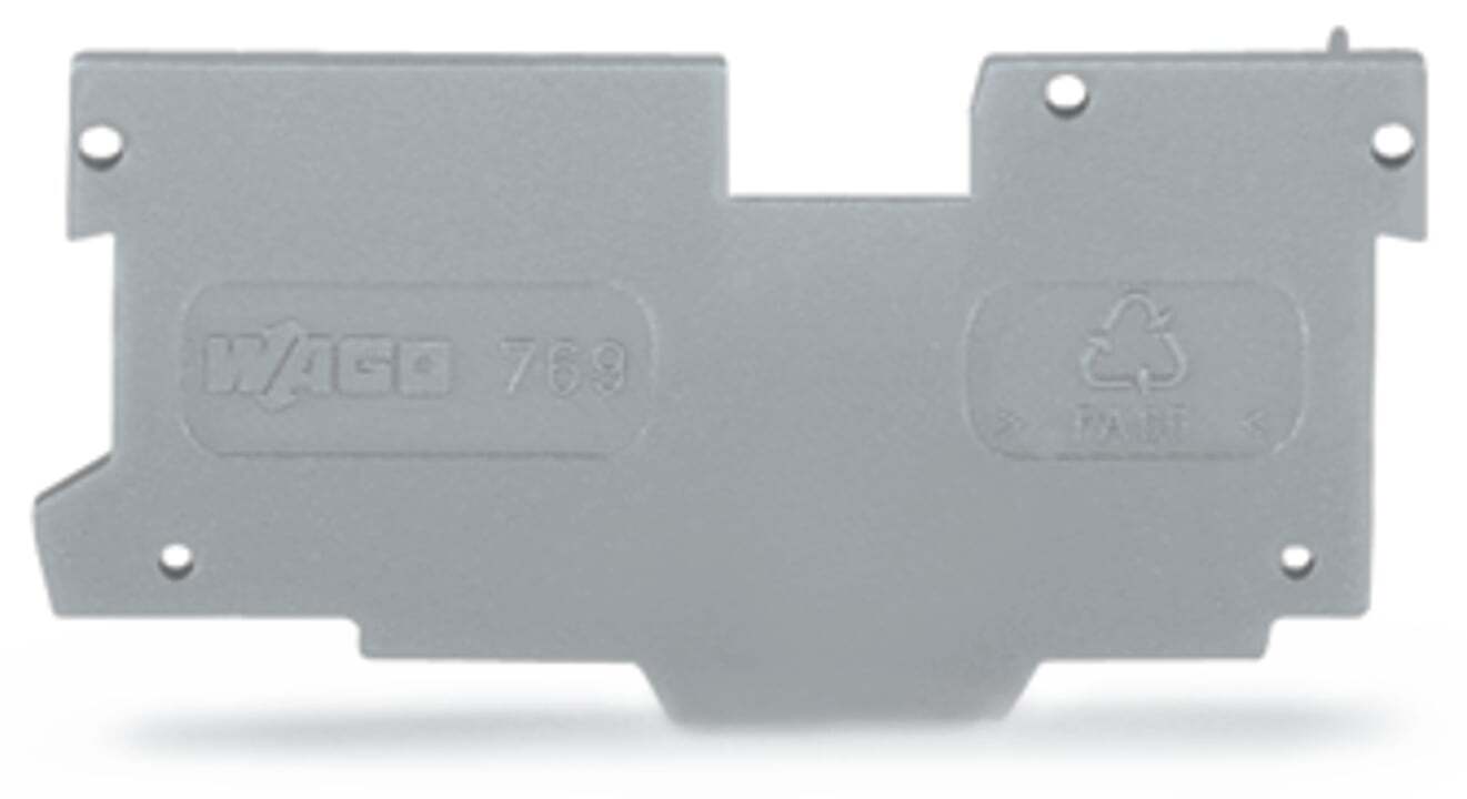End and intermediate plate; 1.1 mm thick; gray