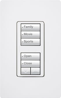 Lutron RadioRA 2 seeTouch Wall Mount Designer Keypad, Dual Group with 1 Raise/Lower  - Midnight