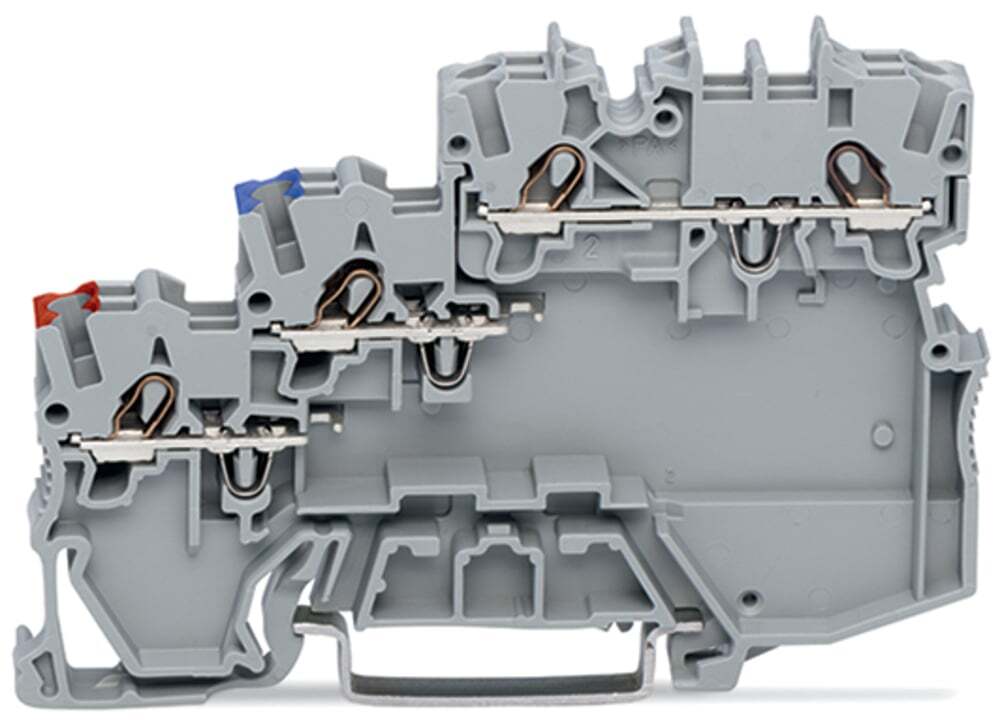3-conductor sensor terminal block; with colored conductor entries; 1 mm; Push-in CAGE CLAMP; 1,00 mm; gray