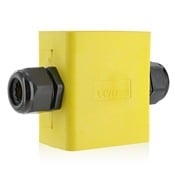 Portable Outlet Box, Single-Gang, Extra Deep Feed-Thru Style, Cable Diameter 0.590-Inch, 1.000-Inch, Yellow