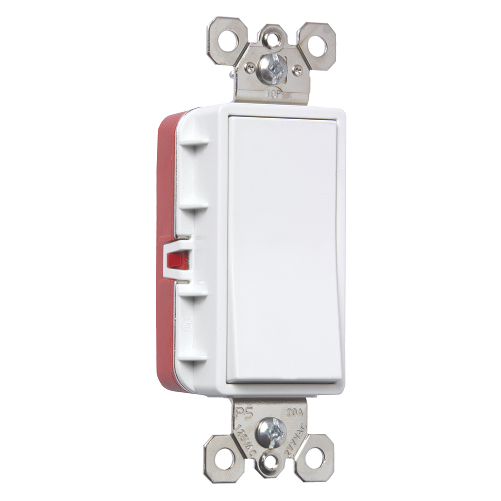 PlugTailSingle Pole15amp 120/277vac Decorator Switch, White