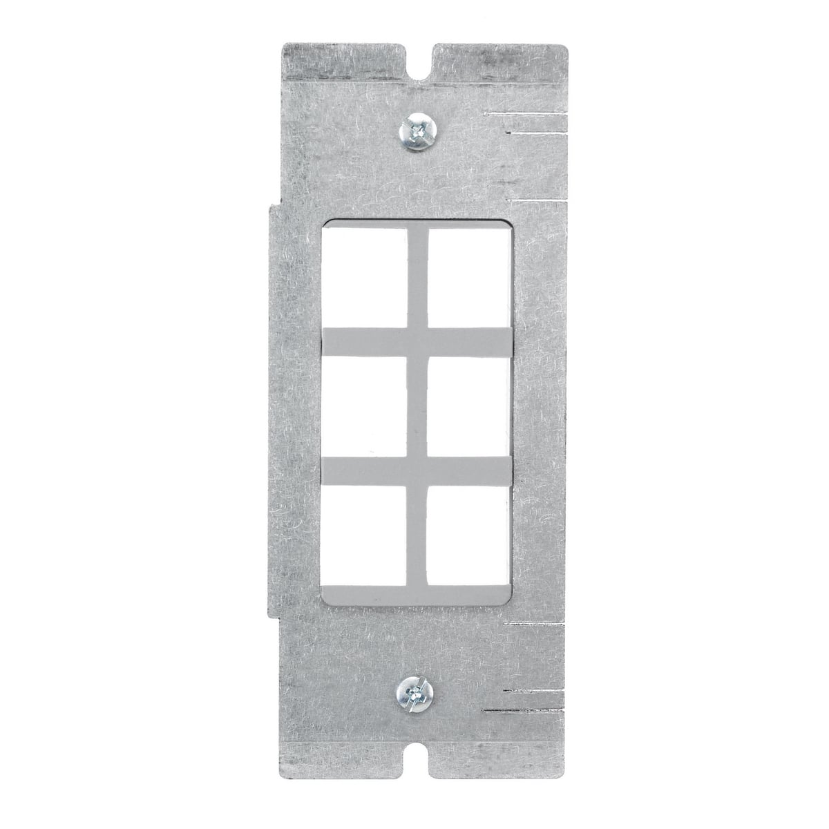 Concrete, Access, Wood Floorboxes, Recessed, 2, 4, & 6-Gang Series, Mounting Plate, 1-Gang, (1) StyleLine/Decorator Opening Including Hubbell ISF6GY 6-Port Frame