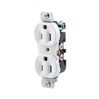 15 Amp, 125 Volt, Without Ears Duplex Receptacle, Residential Grade, Grounding, All Screws Backed Out, Ivory