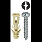 Anchor Kit, #6 x 1-1/4 IN Size, 201 pieces, Nylon material, 1/4 in. drill size, includes (100) #6 x 1-1/4 IN Phillips/Slotted Head Sheet Metal Screw and (100) #6 Beige Triple Grip Anchor and (1) Carbide Masonry Drill