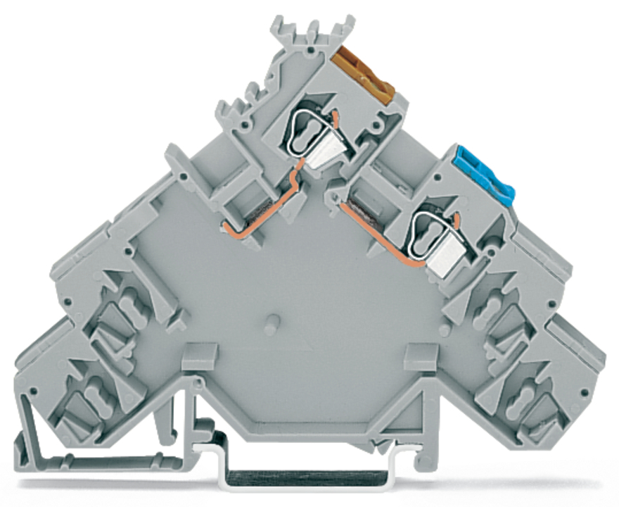 4-conductor sensor supply terminal block; with colored conductor entries; 2.5 mm; CAGE CLAMP; 2,50 mm; gray