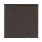 2-Gang No Device Blank Wallplate, Midway Size, Brown