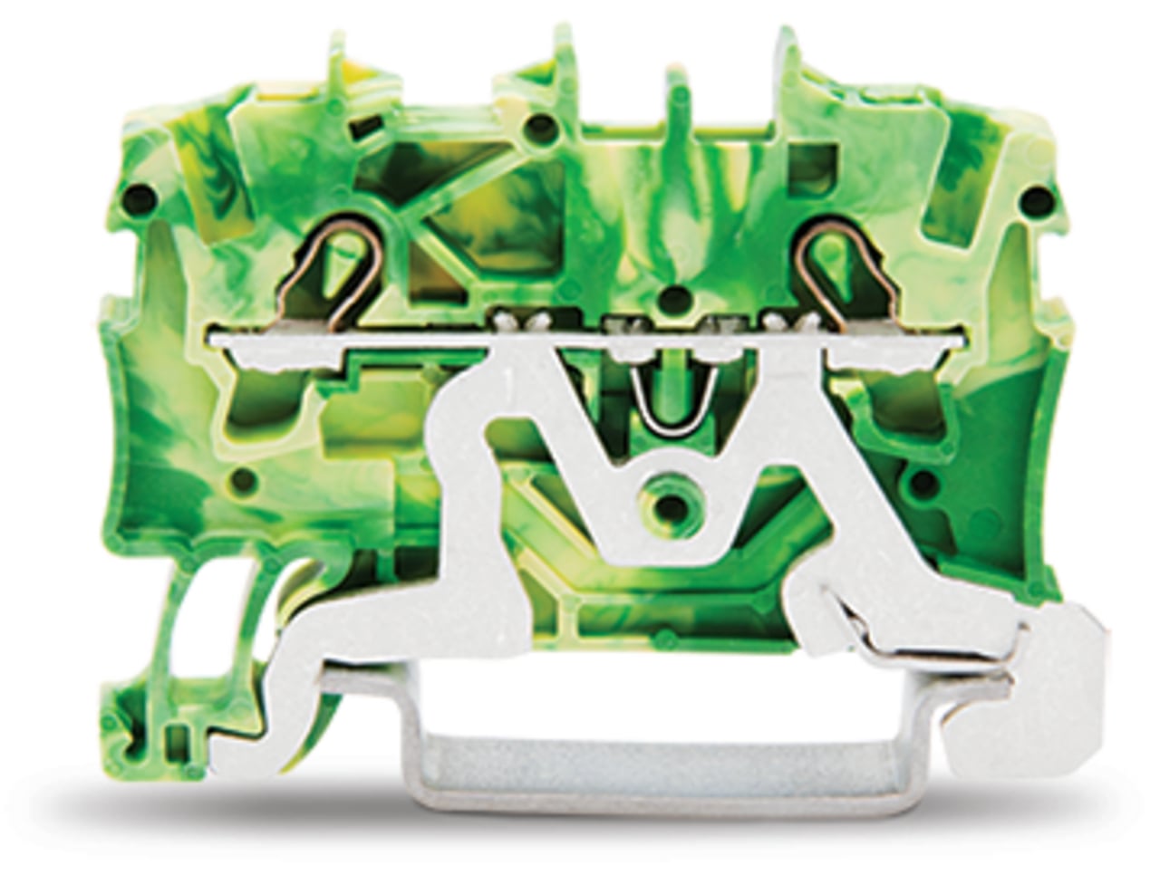 2-conductor ground terminal block; 1.5 mm; suitable for Ex e II applications; side and center marking; for DIN-rail 35 x 15 and 35 x 7.5; Push-in CAGE CLAMP; 1,50 mm; green-yellow