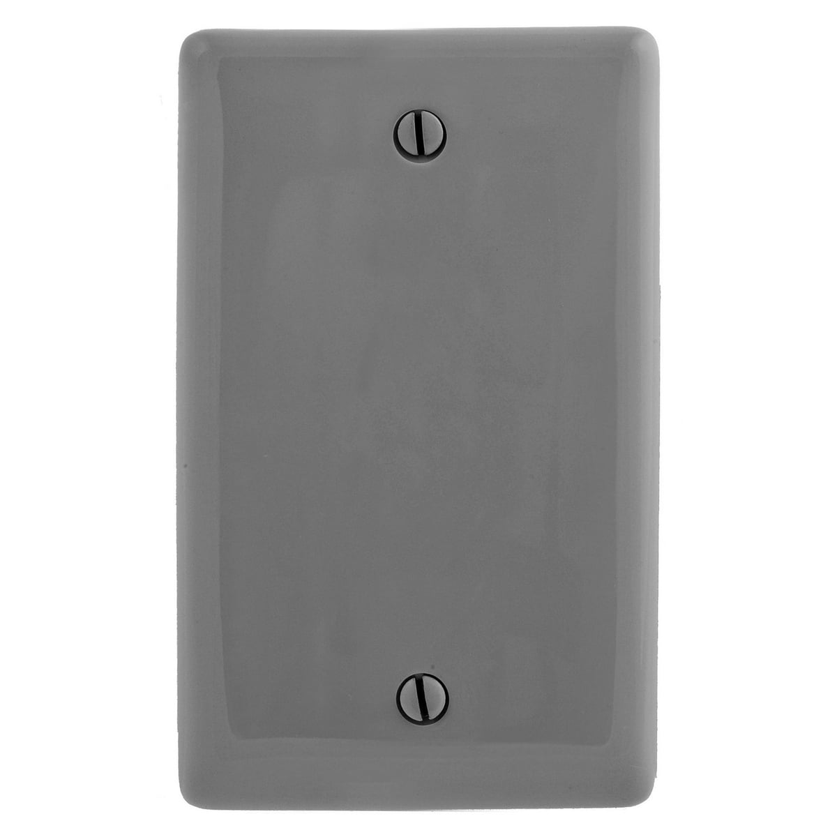 Wallplates and Box Covers, Wallplate, Nylon, 1-Gang, Blank, Box Mount, Gray