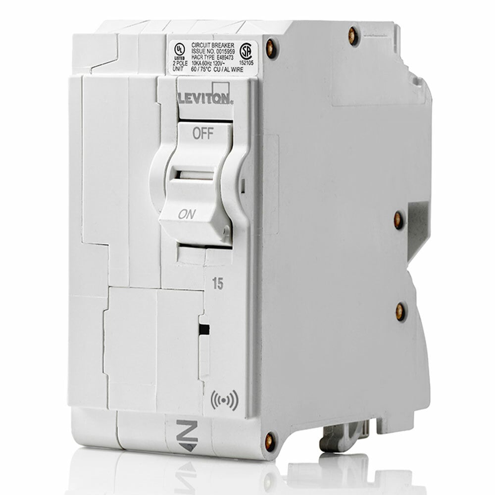 Smart Branch Circuit Breaker, Standard 2-Pole 15A 120/240V, 10KA Interrupt Rating