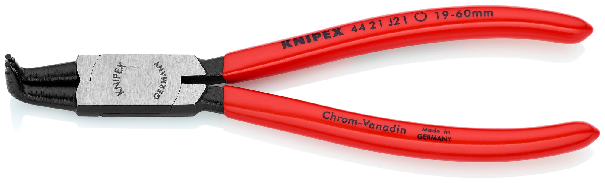 Internal 90° Angled Snap Ring Pliers-Forged Tips, 6 3/4 in., Plastic coating, 5/64 in. Tips, Bulk