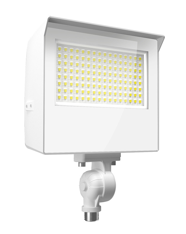 X22-60W LED Flood Light, 60W/50W/40W/30W, 3000K/4000K/5000K, Knuckle and Trunnion, White, 120-277V