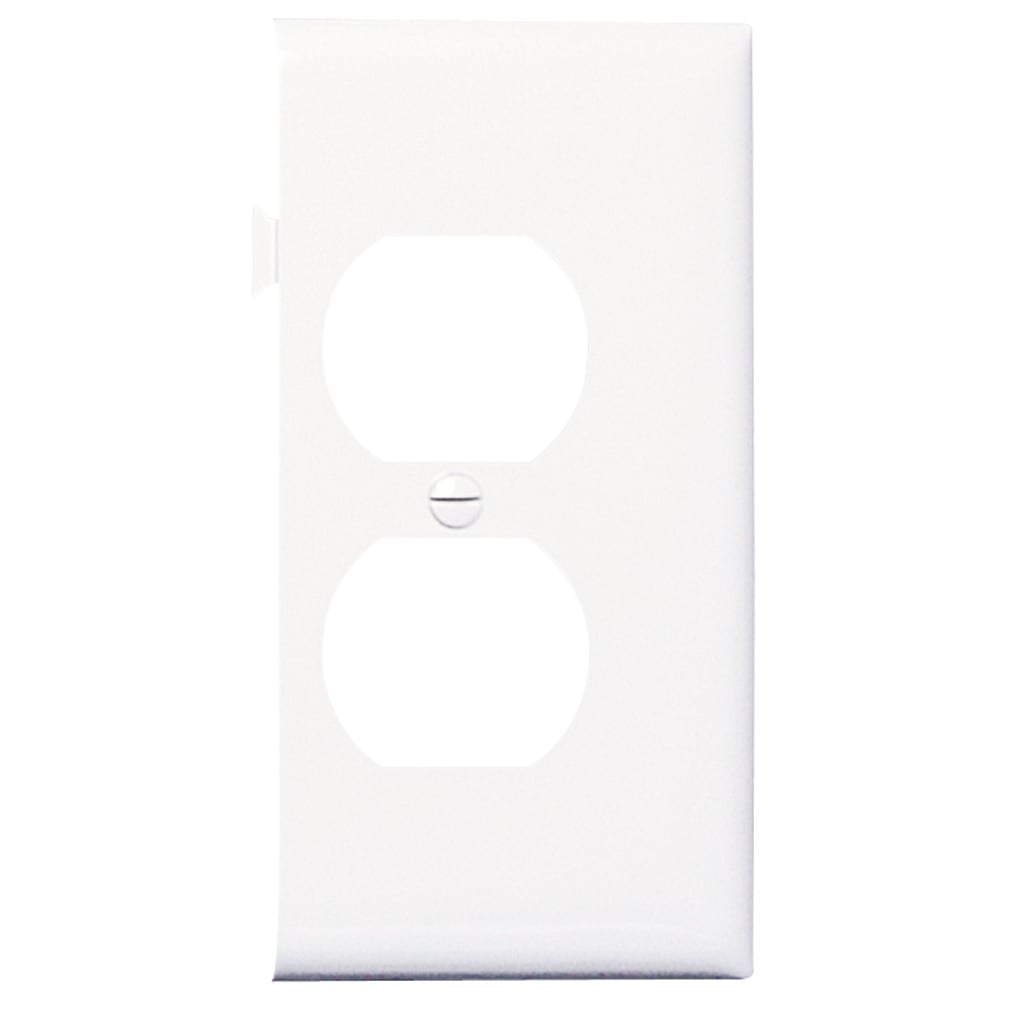 Sectional Wall Plate Semi-Jumbo Duplex End Section White
