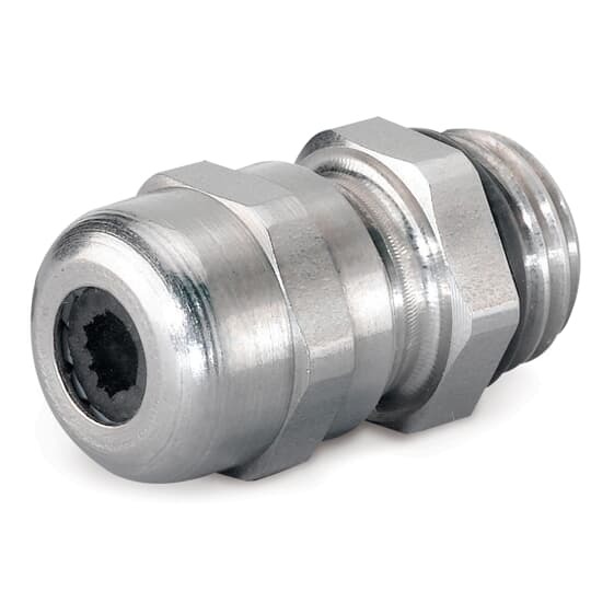 Liquidtight Strain Relief Connector, 1/4 Inch NPT Threads, Straight, Cord Range 0.118 to 0.256 Inch, 304 Stainless Steel Body with Rubber Bushing