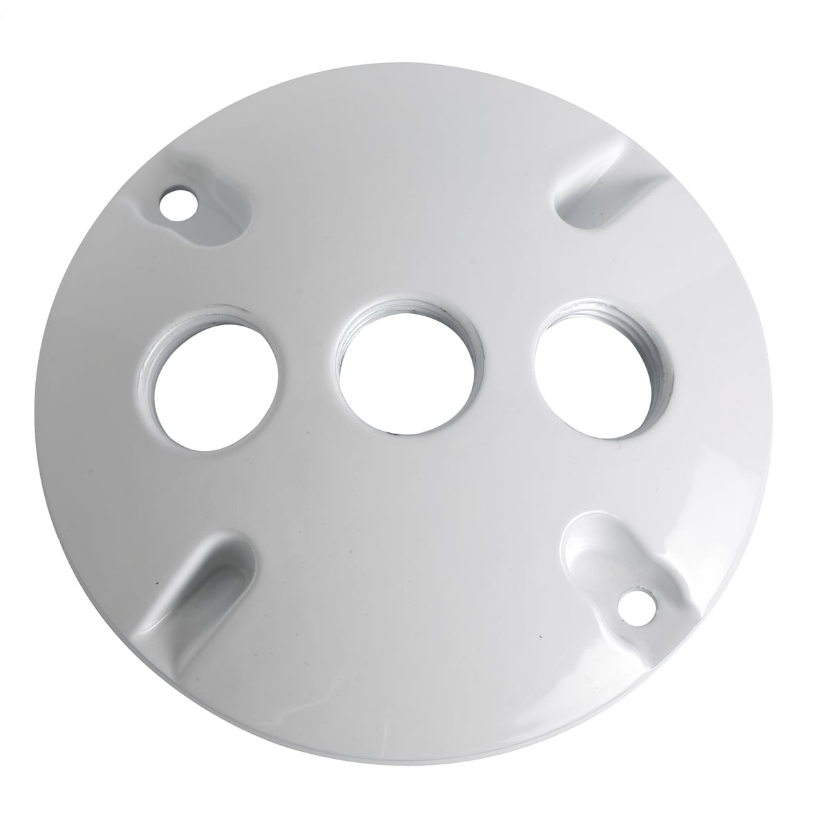 Round 1/2 in. 3-Hole Lampholder Weatherproof Cover - White