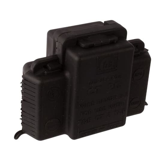 Black Polypropylene Insulating Cover for Use with Split Bolts 2H, 1H, Tap CT2, 600V Max